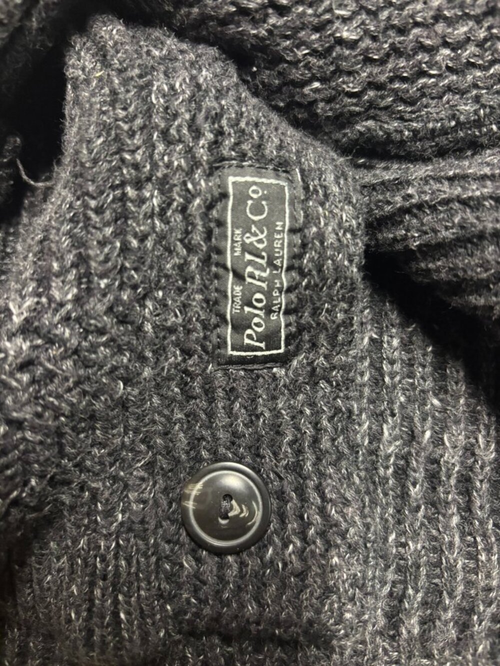 Polo Ralph Lauren Cotton Shawl-Collar Cardigan Grey XL - Picture 4 of 7